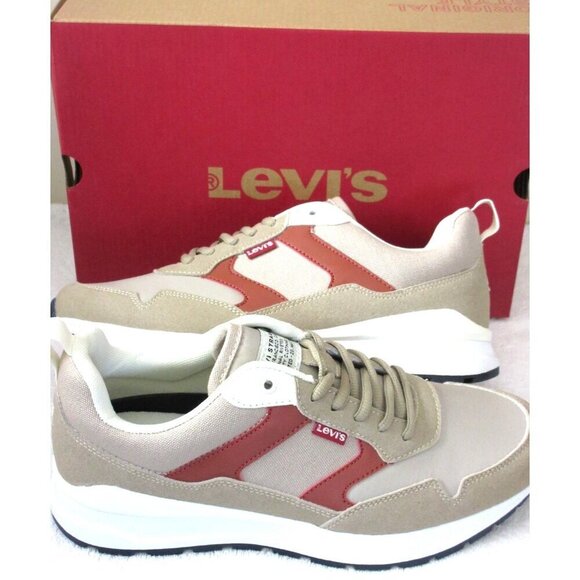 Levi\'s Men\'s Oats 2 Vegan Synthetic Casual Trainer Sneaker Tan Brown NIB